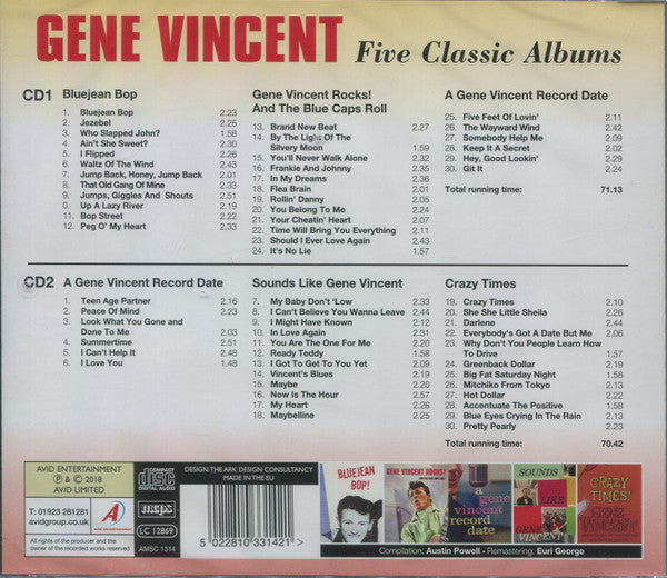 Gene Vincent : Five Classic Albums (2xCD, Comp)