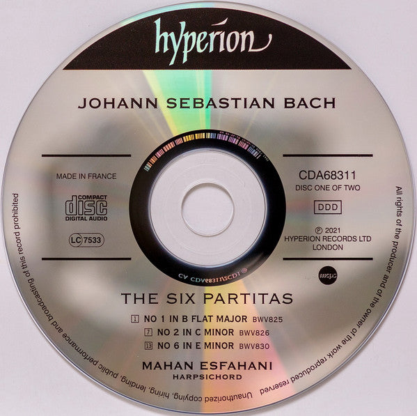Johann Sebastian Bach, Mahan Esfahani : The Six Partitas (BWV825-830) (2xCD, Album)
