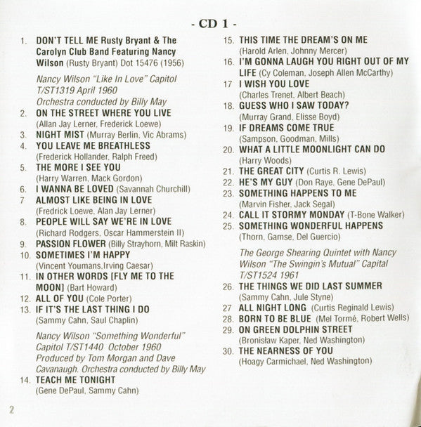 Nancy Wilson : The Early Years 1956-62 (2xCDr, Comp)
