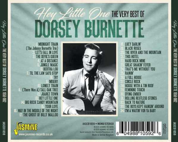 Dorsey Burnette : Hey Little One (The Very Best Of Dorsey Burnette 1956-1962) (CDr, Comp, Mono)