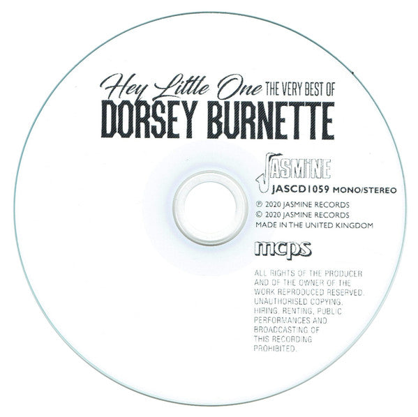 Dorsey Burnette : Hey Little One (The Very Best Of Dorsey Burnette 1956-1962) (CDr, Comp, Mono)