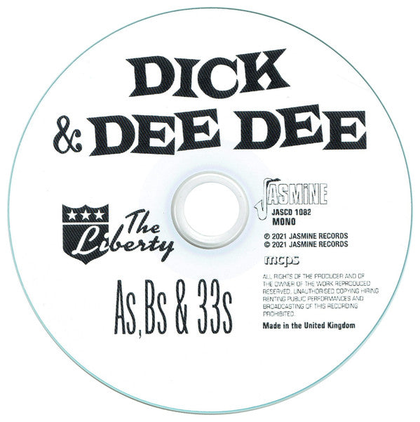 Dick And Dee Dee : The Liberty As, Bs & 33s (CD, Comp, Mono)