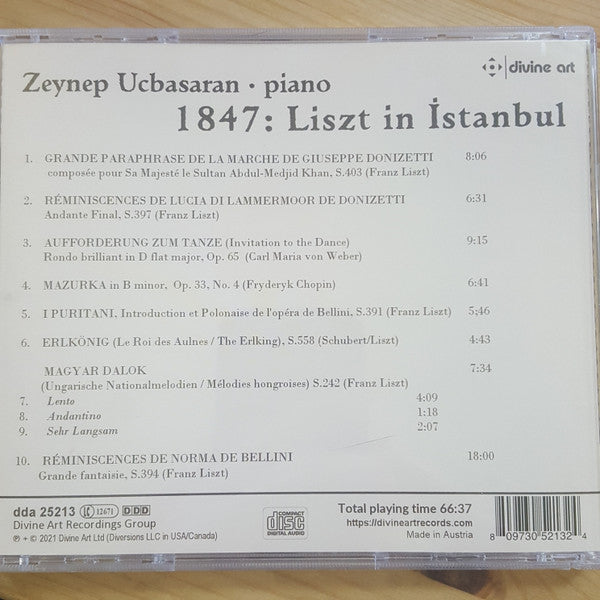 Zeynep Üçbaşaran : 1847: Liszt In Istanbul (CD, Album)