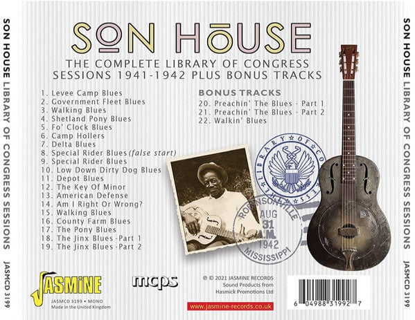 Son House : The Complete Library Of Congress Sessions Plus Bonus Tracks, 1941-1942 (CD, Comp, Mono, RE)