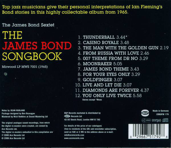 James Bond & His Sextet : The James Bond Songbook (CD, Comp, M/Print)