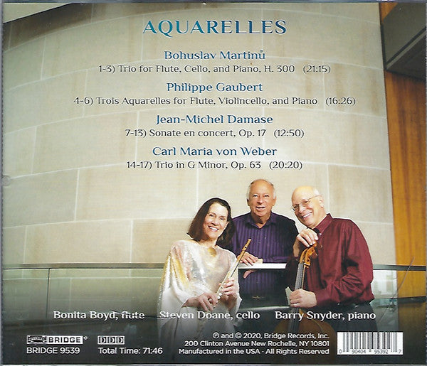 Bohuslav Martinů, Philippe Gaubert (2), Jean-Michel Damase, Carl Maria von Weber, Bonita Boyd, Steven Doane, Barry Snyder : Aquarelles (CD, Album)