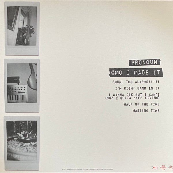 Pronoun (2) : OMG I MADE IT (12", S/Sided, EP, Whi)