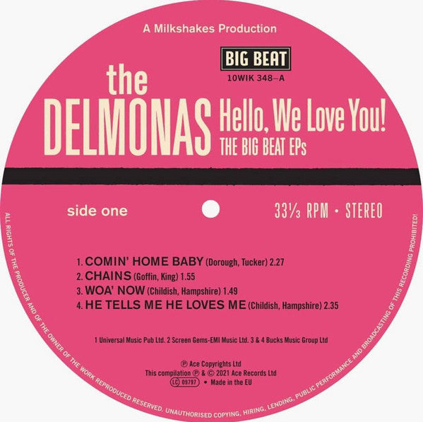 The Delmonas* : Hello, We Love You! The Big Beat EPs (10", Comp, RM)