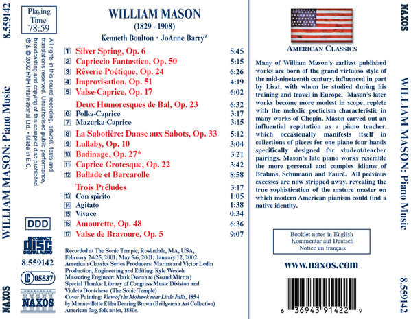 William Mason (2), Kenneth Boulton : Piano Music (CD, Album)
