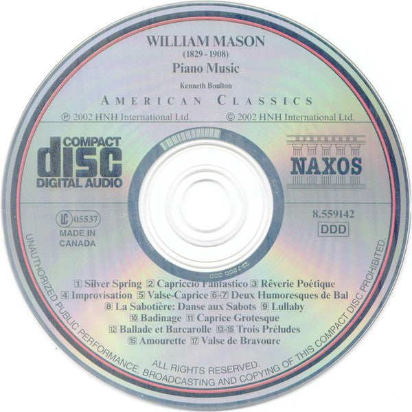 William Mason (2), Kenneth Boulton : Piano Music (CD, Album)
