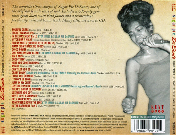 Sugar Pie DeSanto : Go Go Power (The Complete Chess Singles 1961-1966) (CD, Comp, RM)