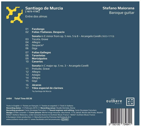 Santiago De Murcia - Stefano Maiorana : Entre Dos Almas (CD, Album)