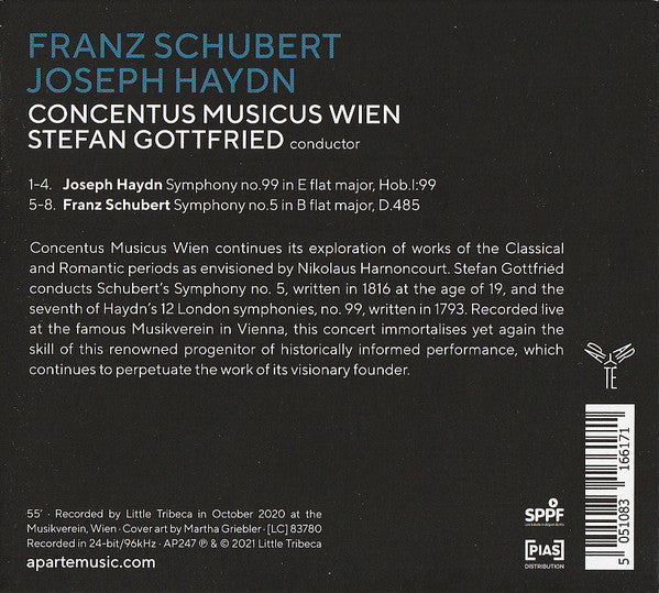 Concentus Musicus Wien, Stefan Gottfried : Schubert: Symphony No.5 / Haydn: Symphony No.99 (CD, Album)