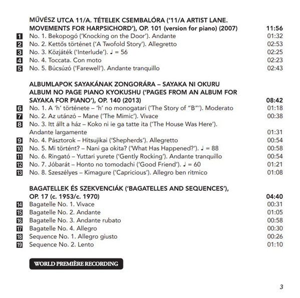 Sándor Balassa, Kassai István : Complete Piano Music • 2 (CD)