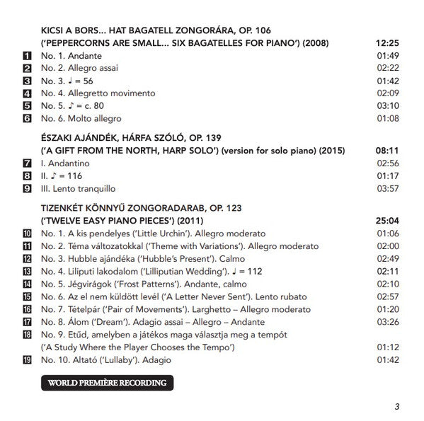 Sándor Balassa, Kassai István : Complete Piano Music • 3 (CD)
