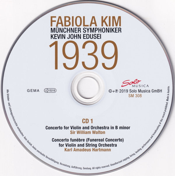Fabiola Kim, Münchner Symphoniker, Kevin John Edusei : 1939 (CD)