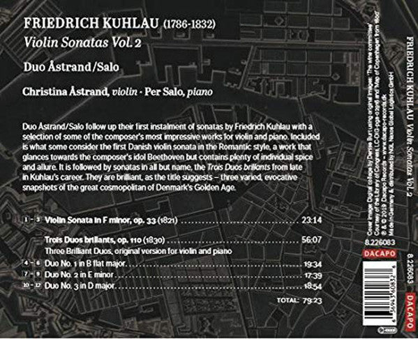 Daniel Friedrich Rudolph Kuhlau, Duo Åstrand/Salo : Violin Sonatas Vol. 2 (CD, Album)
