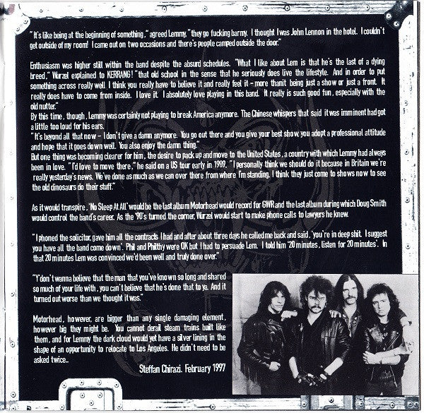 Motörhead : Nö Sleep At All (CD, Album, RE)