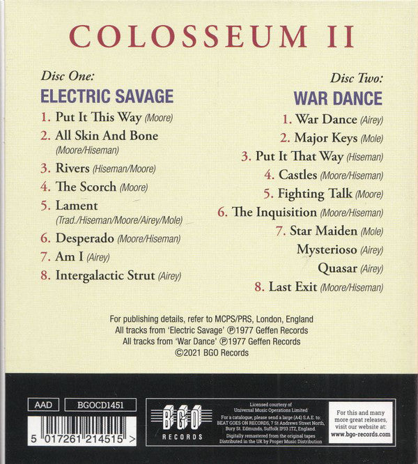 Colosseum II : Electric Savage ★ War Dance (CD, Album, RE, RM + CD, Album, RE, RM + Comp)