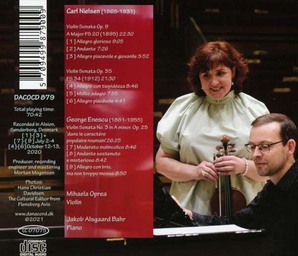 Mihaela Oprea, Jakob Alsgaard Bahr : Carl Nielsen & George Enescu Sonatas (CD, Album)
