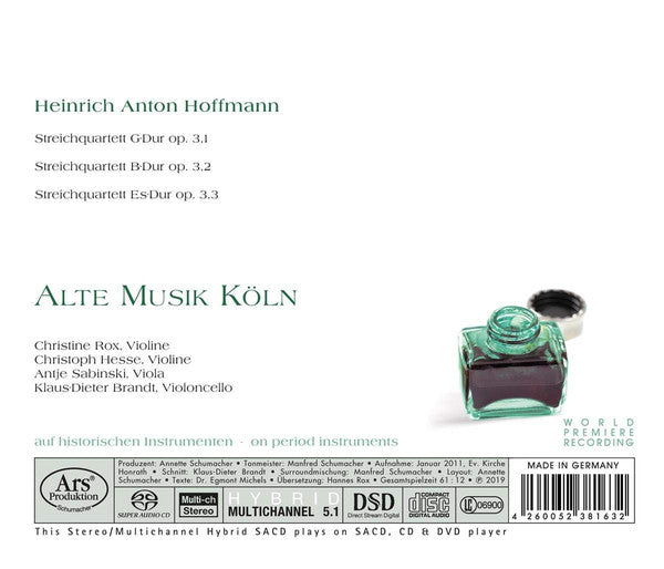 Heinrich Anton Hoffmann, Alte Musik Köln : String Quartets (SACD, Hybrid, Multichannel, Album)