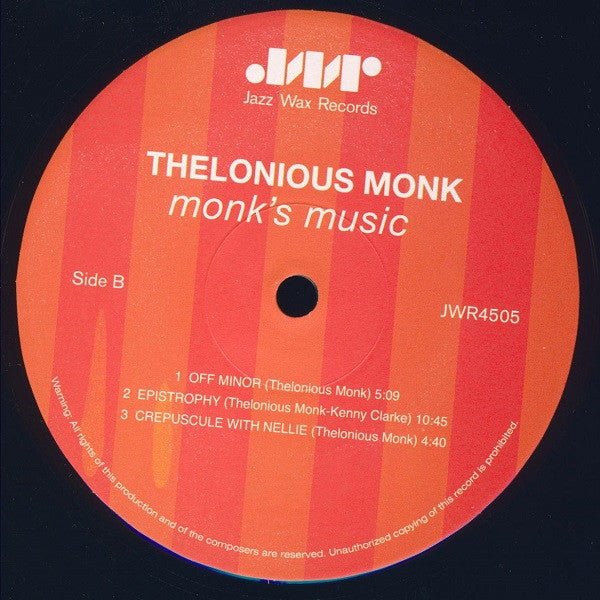 Thelonious Monk Septet : Monk's Music (LP, Album, RE, Unofficial)
