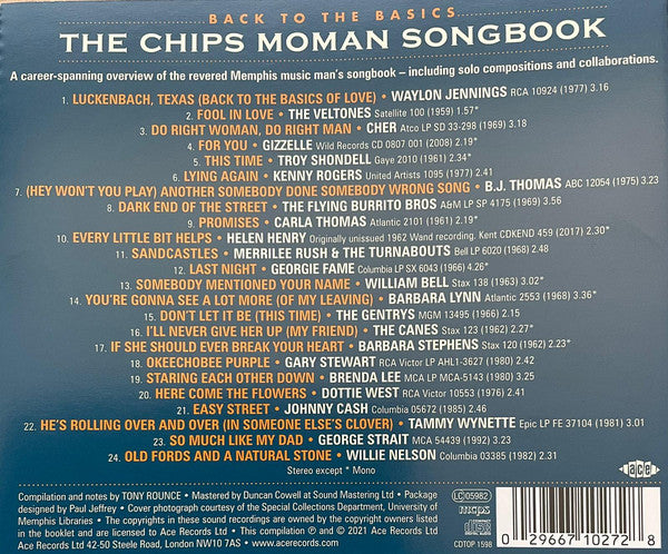 Chips Moman : Back To The Basics (The Chips Moman Songbook) (CD, Comp)
