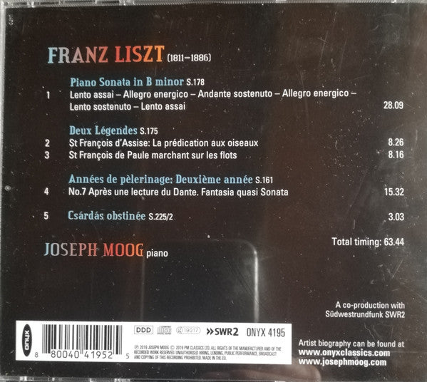 Joseph Moog : Between Heaven & Hell, Liszt (CD, Album)