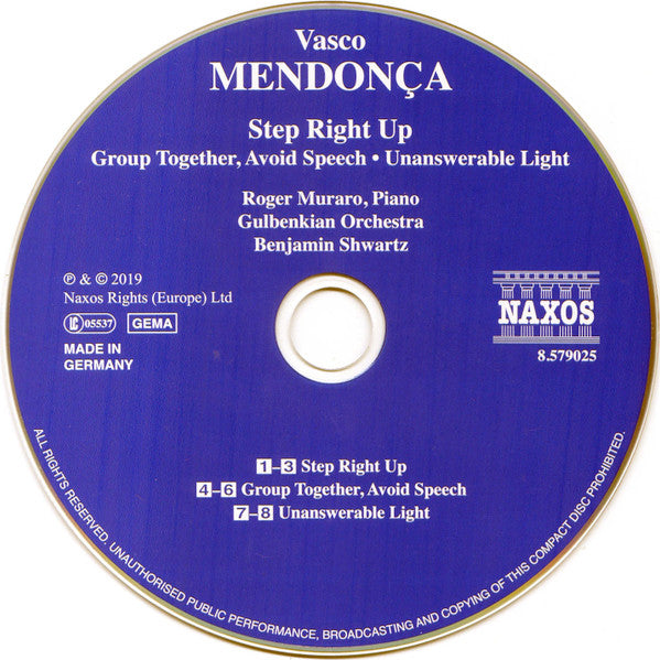 Vasco Mendonça, Roger Muraro, Gulbenkian Orchestra, Benjamin Shwartz (2) : Step Right Up (CD, Album)