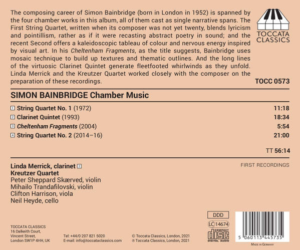 Simon Bainbridge - Linda Merrick, The Kreutzer Quartet : Chamber Music (CD, Album)