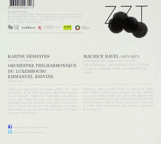 Maurice Ravel, Orchestre Philharmonique Du Luxembourg, Emmanuel Krivine, Karine Deshayes : Boléro, La Valse, Shéhérazade... (CD)