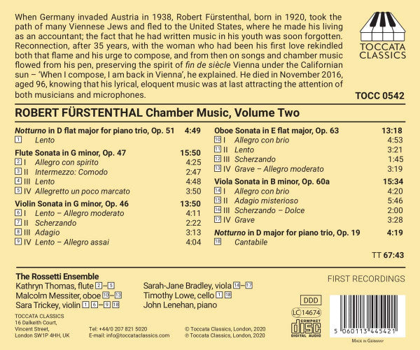 Robert Fürstenthal - The Rossetti Ensemble : Chamber Music, Volume Two (CD, Album)