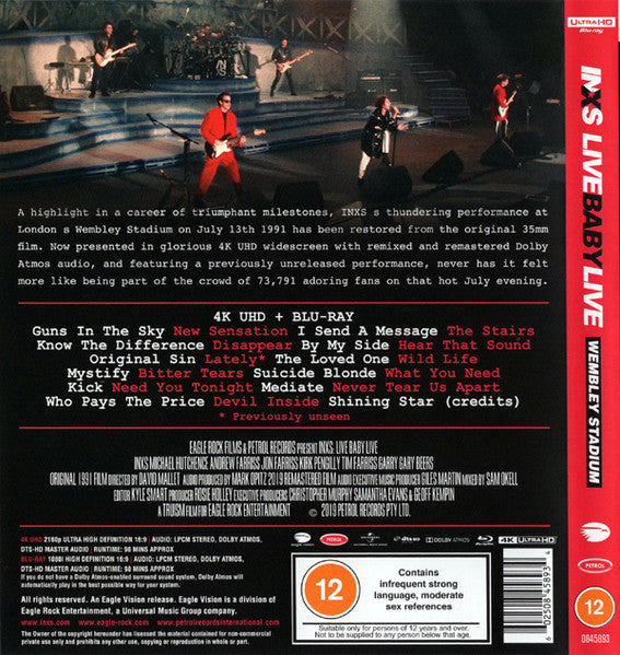INXS : Live Baby Live Wembley Stadium  (Ultra HD Blu-ray, 4K, Multichannel, RM + Blu-ray, )