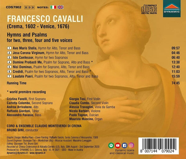 Francesco Cavalli, Coro Claudio Monteverdi Di Crema, Bruno Gini : Hymns And Psalms (CD)