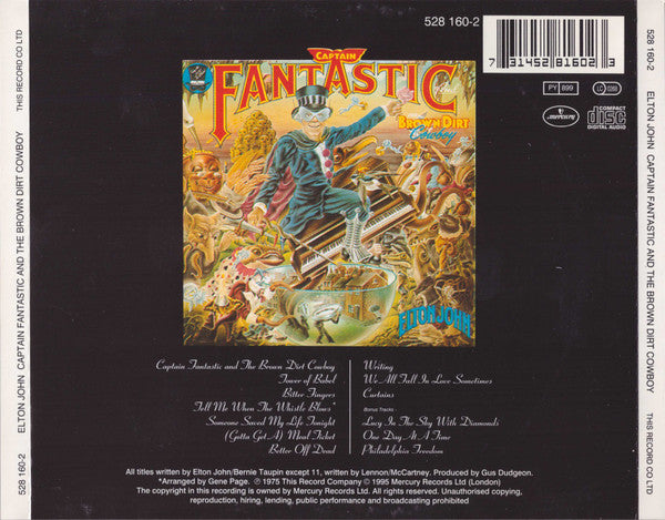 Elton John : Captain Fantastic And The Brown Dirt Cowboy (CD, Album, RE, RM)