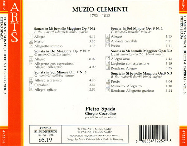 Muzio Clementi, Pietro Spada : Sonate, Duetti & Capricci (CD, RE)
