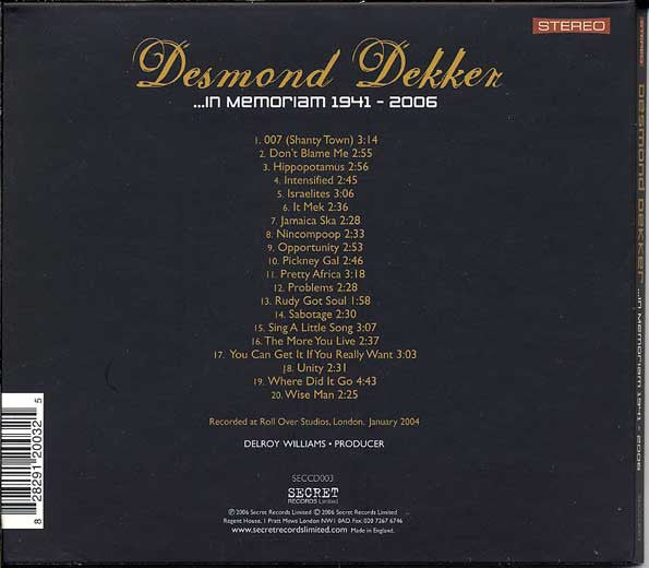 Desmond Dekker : ...In Memoriam 1941-2006 (CD, Album)