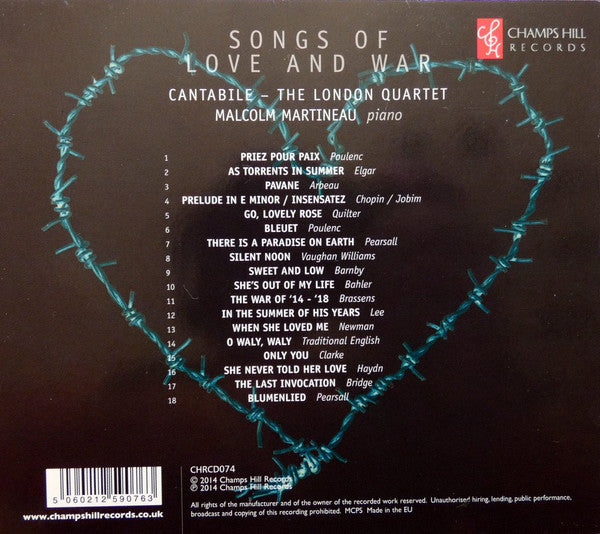 Cantabile, Malcolm Martineau : Songs Of Love And War (CD, Album)