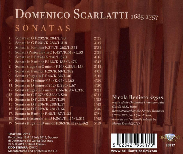 Domenico Scarlatti, Nicola Reniero : Sonatas (CD, Album)