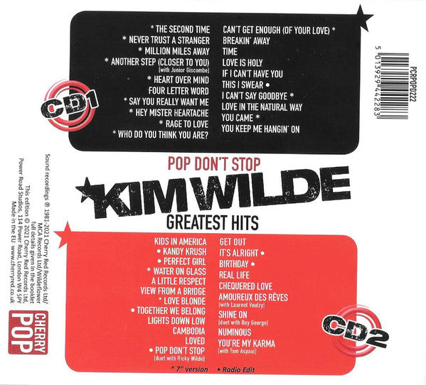 Kim Wilde : Pop Don't Stop (Greatest Hits) (2xCD, Comp)