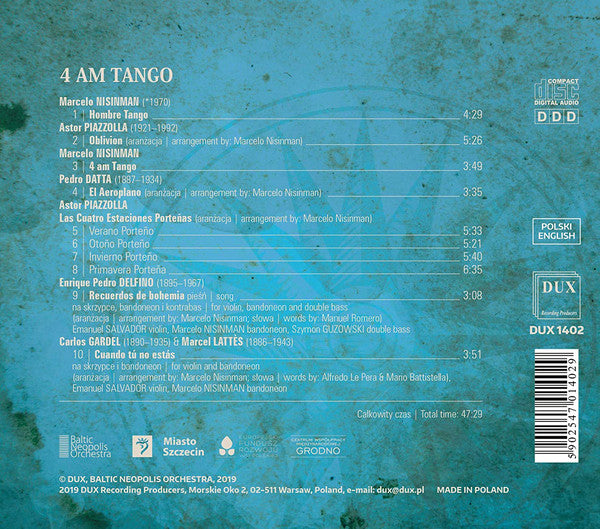 Marcelo Nisinman, Baltic Neopolis Orchestra : 4 Am Tango (CD, Album)