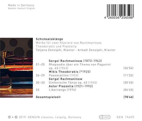 Tatjana Zenzipér, Arkadi Zenziper : Schicksalsklänge (CD, Album)