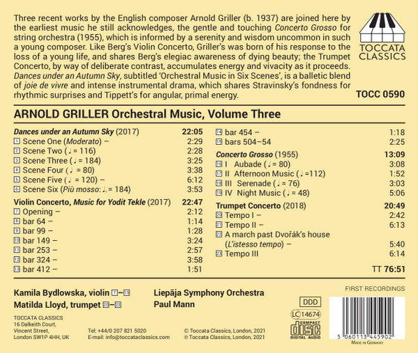 Arnold Griller - Kamila Bydlowska, Matilda Lloyd, Liepaja Symphony Orchestra, Paul Mann (5) : Orchestral Music, Volume Three (CD, Album)