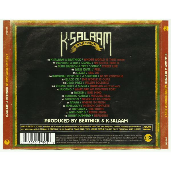 Beatnick & K-Salaam : Whose World Is This? (CD, Album + DVD)