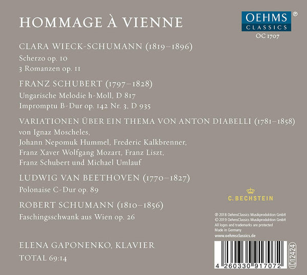 Elena Gaponenko : Hommage à Vienne (CD, Album)