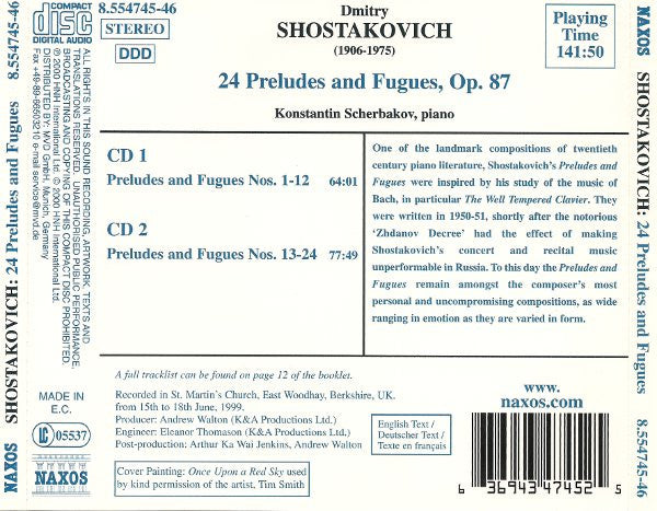 Dmitri Shostakovich / Konstantin Scherbakov : 24 Preludes And Fugues, Op 87 (2xCD, Album)