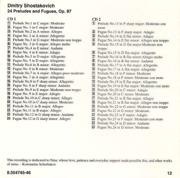 Dmitri Shostakovich / Konstantin Scherbakov : 24 Preludes And Fugues, Op 87 (2xCD, Album)