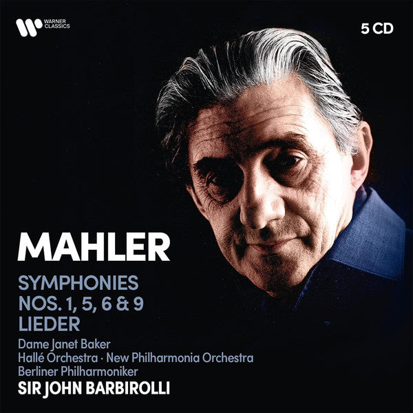 Gustav Mahler - Janet Baker, Hallé Orchestra, New Philharmonia Orchestra, Berliner Philharmoniker, Sir John Barbirolli : Symphonies 1, 5, 6 & 9 / Lieder (5xCD, Comp, RM + Box)