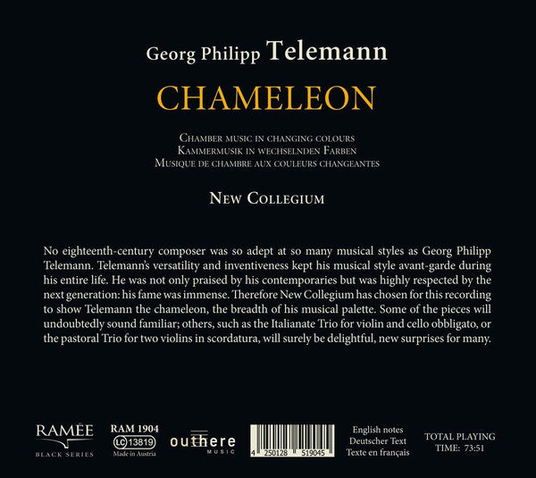 Georg Philipp Telemann, New Collegium : Chameleon (CD, Album)