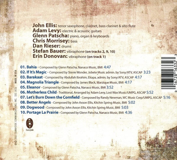 John Ellis (5), Adam Levy, Glenn Patscha : Say It Quiet (CD, Album)